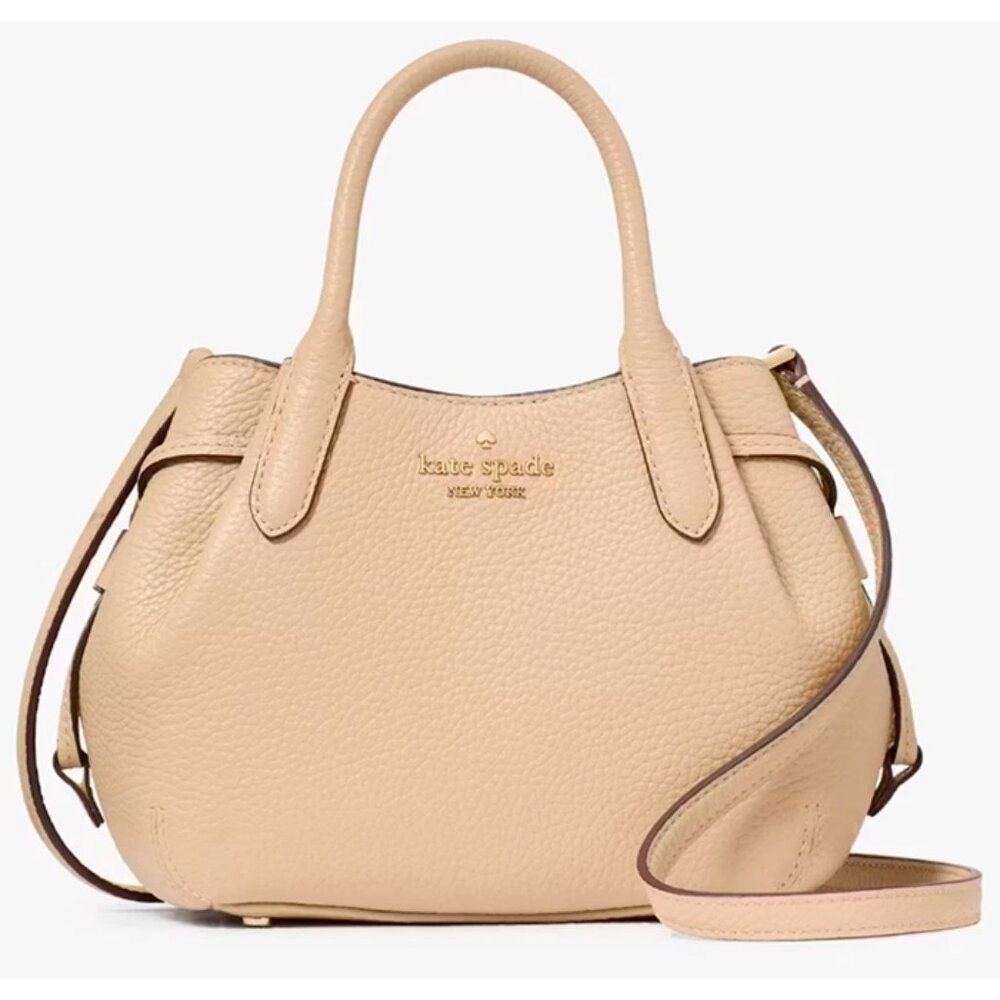 S Kate Spade Dumpling Beige Leather Satchel Bag KI859 NWT Crossbody Purse $329